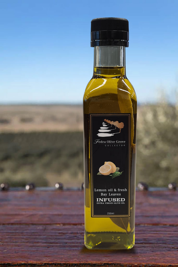 Olive Oil Infused with Lemon Grass and Basil Leaves