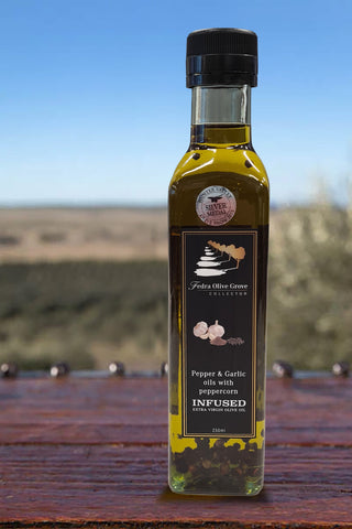 Olive Oil infused with Pepper & Garlic